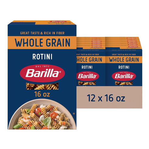 Barilla Whole Grain Rotini Pasta, 16 oz. Box (Pack of 12) -