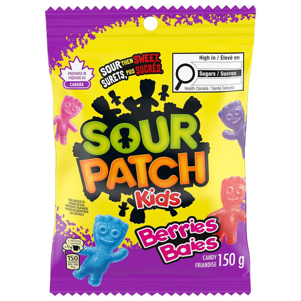 Maynards Bassetts Maynards Sour Patch Kids, Berries, Candy, 150g/5.25 oz., Imported from Canada)