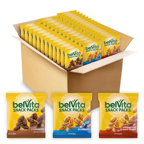 belVita Bites Breakfast Biscuits Variety Pack, 3 Flavors, Mother's Day, 40 Snack