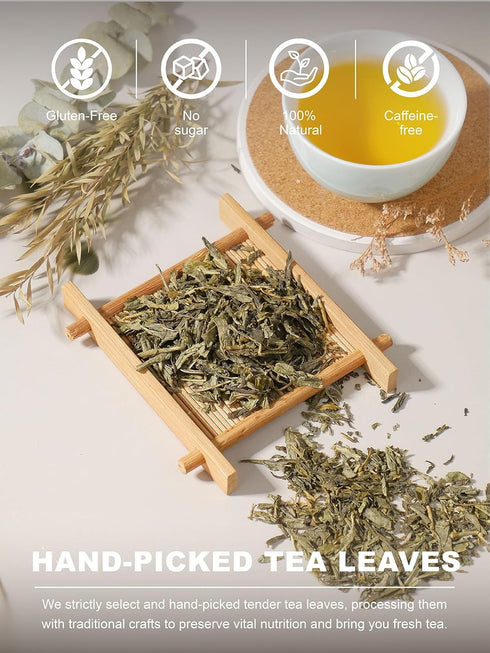 CO2 7oz TeeLux Decaf Green Tea, Decaffeinated Green Tea Loose leaf, Delicate & Smooth Flavor