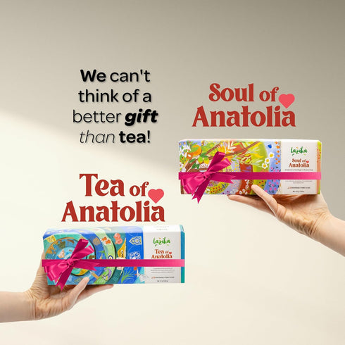 10 Counts, 2 Set, Lazika Tea Sampler with Lovely Presentation Box, of Each Blend Individually Wrapped, Black, Green