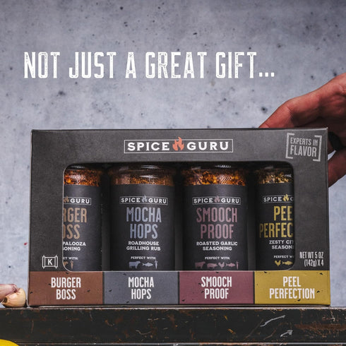 Set 4 Set Spice Guru Grill Seasoning Gift - Flavor BBQ Seasonings and Rubs - Christmas Gifts for Men Who Cook - BBQ Rub
