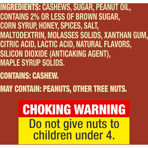 Pack Pack, 5 Oz (Pack 2) PLANTERS Cashews Cinnamon & Brown Sugar - Trail Mix Snack - Snacks with Cinnamon & Brown