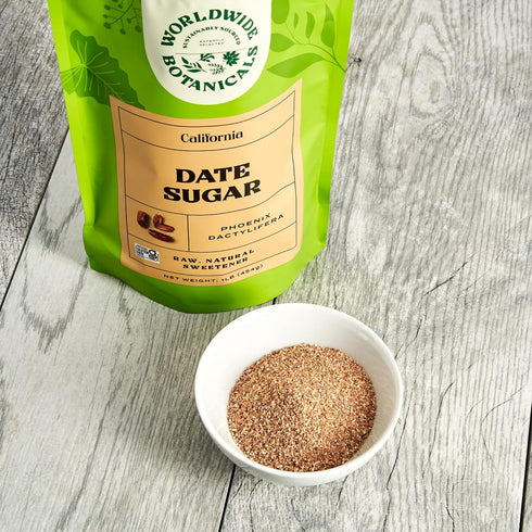1 lb 100% 16 (Pack 2) Worldwide Botanicals Date Sugar Granules, - Pure Dried Dates, Granular Grind like sugar, Natural