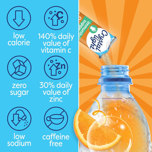 Immunity .07 oz Packets, 10 Crystal Light Support Orange Tangerine natural flavor with other natural flavor Powdered