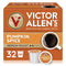 Victor Allen's Coffee Pumpkin Spice Flavored, Medium Roast, 32 Count Single Serve Coffee Pods for Keurig