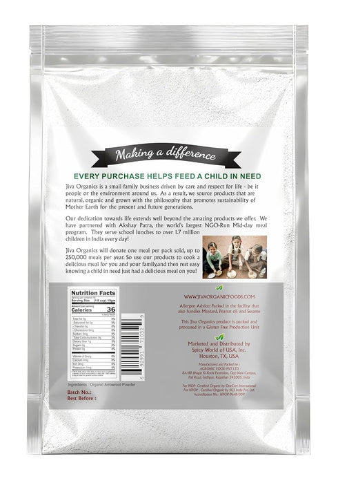 2 Jiva Organics Organic Arrowroot Flour (Powder) Pound Bag - Raw, Non-GMO, Gluten Free
