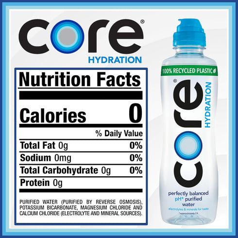 23.9 oz (Pack 24) Core Hydration Perfectly Balanced Water, fl Sport Cap bottle