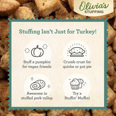 9 (Pack 2) Olivia's Croutons Gluten Free Stuffing Mix - Rosemary & Sage Herb Seasoned Dressing - Vegetarian