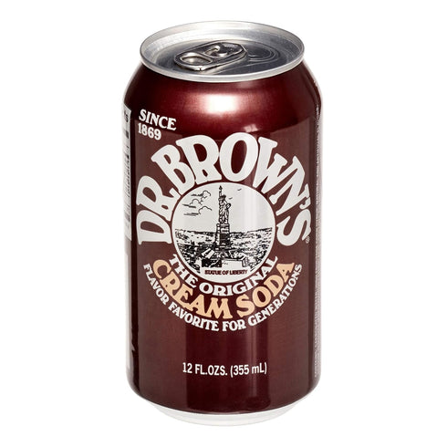 12 oz (Pack 18, 216 Oz) Dr. Browns Soda, Cream Soda, can of Total