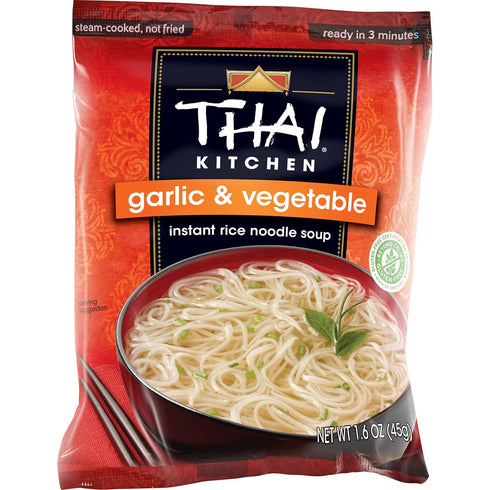 Thai Kitchen Gluten Free Garlic & Vegetable Instant Rice Noodle Soup, 1.6