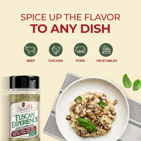 Spiced Up by Chef Calvin - Tuscan Experience Italian Seasoning Blend, 3.9 oz/122 g, Perfect for Cooking