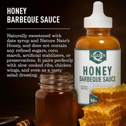 (15 oz, 2-pack) Lillie's Q - Honey BBQ Sauce, Gluten-Free, Non-GMO, No Preservatives, Gourmet Sweet BBQ Flavor