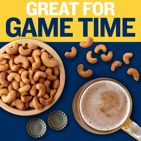 2 oz (Pack 15) PLANTERS Deluxe Honey Roasted Whole Cashews, Party Snacks, Plant-based Protein, Bags