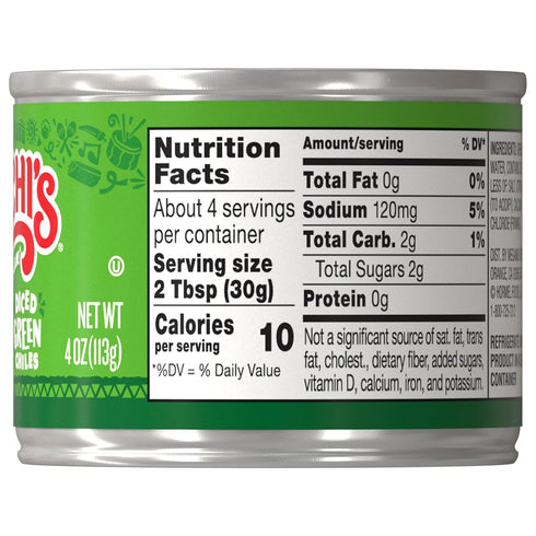 4 oz 12 Pack CHI-CHI'S Diced Green Chile Peppers, Can