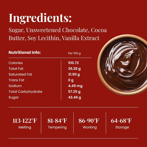 54.5%, 2 2 Cambie Dark Chocolate Couverture Pounds of Dark Chocolate Chips, European Style Couverture for Chocolatiers