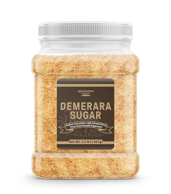 Unpretentious Demerara Sugar 3.5 Pounds, Food Storage, Raw First-Pressed Sugarcane Crystals For