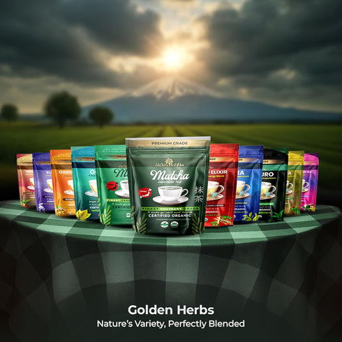 GOLDEN HERBS (30 Culinary Grade Matcha Organic Japanese Green Tea Powder for Lattes, Smoothies & Baking Vibrant Green