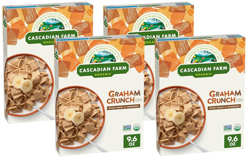 Cascadian Farm Organic Graham Crunch Cereal 9.6 oz Box (Pack of 4)