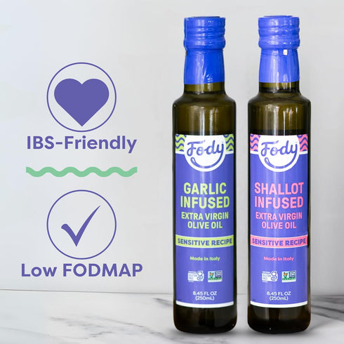 8.45 Oz, Fody Foods Garlic Infused Extra Virgin Olive Oil, Low FODMAP Certified, Gut & IBS Friendly, Cold-Pressed