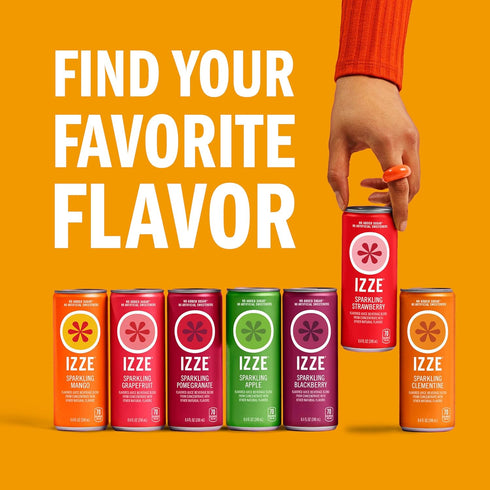 8.4 OZ, 24 IZZE Sparkling Juice Beverage Blend, Peach, No Sugar Added, FL Cans