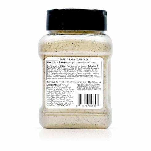 11 oz Spiceology Truffle Parmesan Salt & Seasoning Gourmet Blend of Black Truffle, Parmesan Cheese, Garlic & Herbs