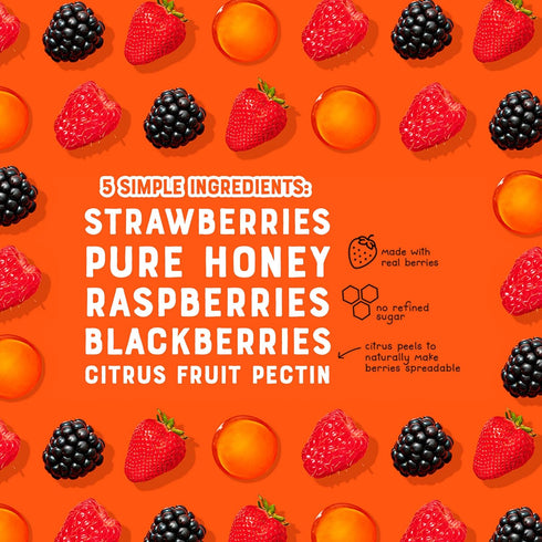 100% 10 oz Nate's Honey Fruit Spread, All-Natural Berry - Made with Real Fruit & No Refined Sugar - Sweetened with Pure