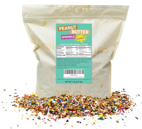 Peanut Butter Sprinkle Crunch Topping Crunch Coat Ice Cream Topping, Dessert Topping