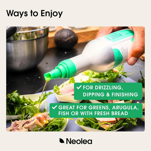 (500ml) Neolea Easy-Pour Extra Virgin Olive Oil For the Plate Early Harvest, High Polyphenol Fruity & Grassy
