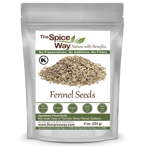 The Spice Way Fennel Seed, Bulk Whole Seeds for Tea and Cooking, 8 oz