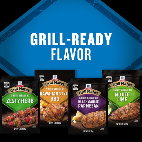 Pack, 12 12.32 oz McCormick Grill Mates Marinade Mix Variety Includes Marinade Mixes, Sweet, Smoky, Spicy, and Savory