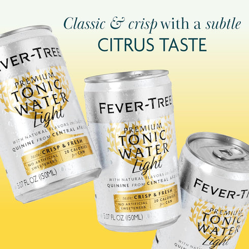 24 5.1 Fever-Tree Light Tonic Water Premium Low-Calorie Mixer for Cocktails and Mocktails, x Cans Naturally Sourced