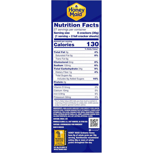 28.8 oz HONEY MAID Graham Crackers, Lunch Snacks, Party Size