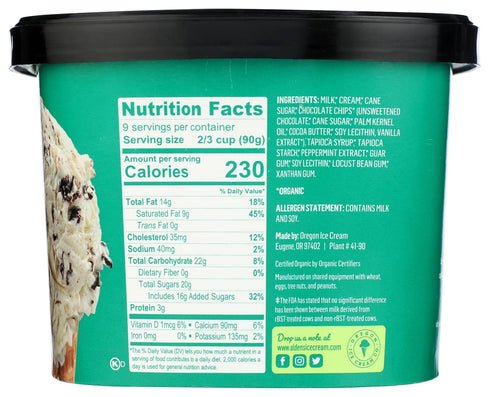 Alden's 48 oz (Frozen) , Organic Mint Chip Ice Cream