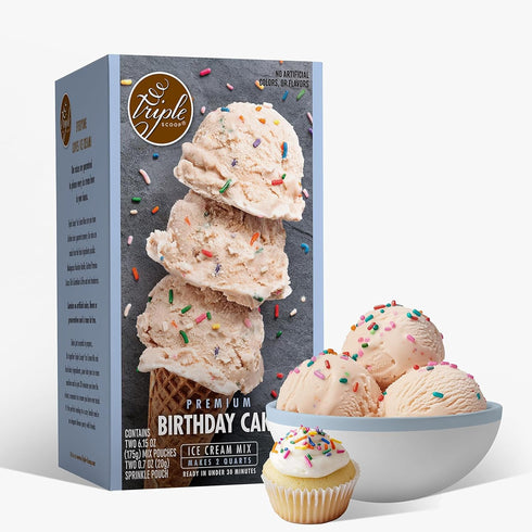 Triple Scoop - Premium Birthday Cake Ice Cream Mix For Ice Cream
