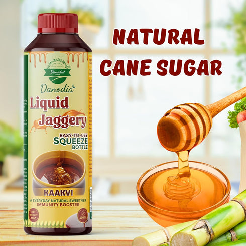 (700g/1.54 lb) Danodia Foods LIQUID JAGGERY SYRUP | Natural Sweetener from Sugarcane | No Preservatives | Rich