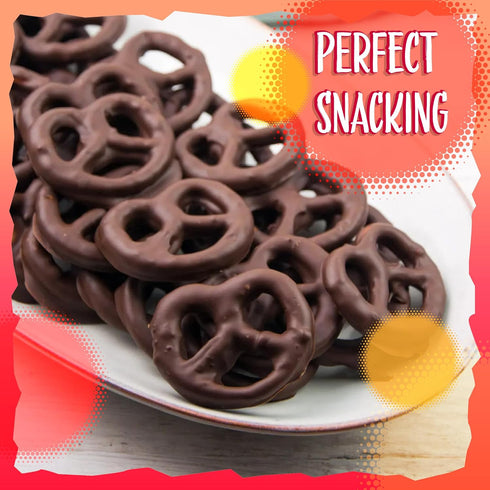 2-Pound Dark Chocolate Covered Mini Pretzels | Bag | Salted Pretzels in Sweet Chocolate