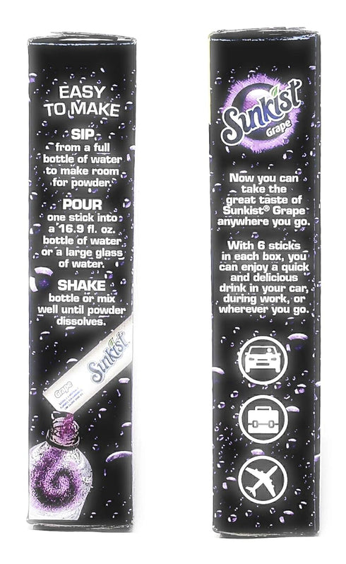 Sunkist Pack 3 6 36 2 Zero Sugar Singles To Go Variety - Flavors: Orange, Grape and Lemon Lime - Boxes, Singles - Boxes