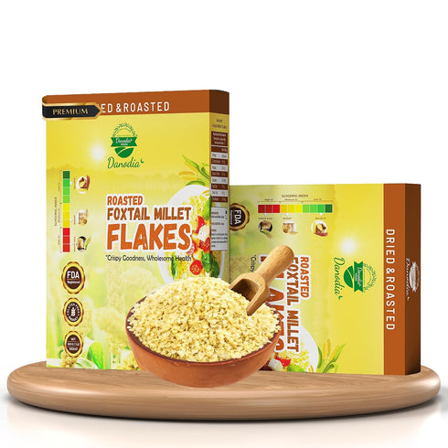 Danodia Foods Organic Foxtail Millet Flakes (450g/17oz) | Roasted & Ready-to-Eat |