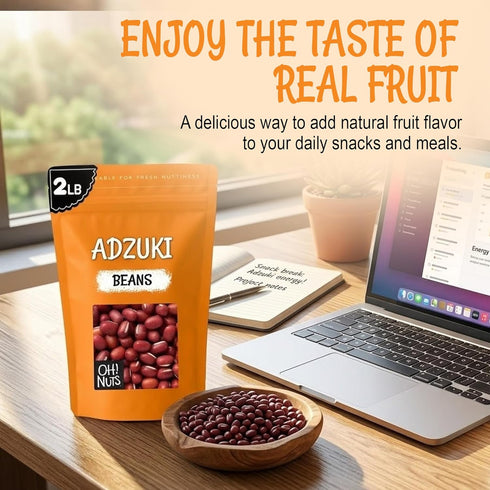 100% 2 lb Packed Oh! Nuts Adzuki Beans - Raw - Natural - - Dried Red Mung Beans from Thailand - in New York Zip-Seal