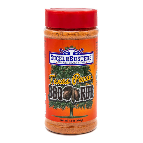 SuckleBusters Texas Pecan BBQ Rub: Sweet & Smoky Flavor, Gluten-Free, No MSG (12oz)