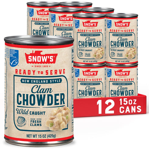 Snow's New England Clam Chowder, 15 oz Can (Pack of 12) -