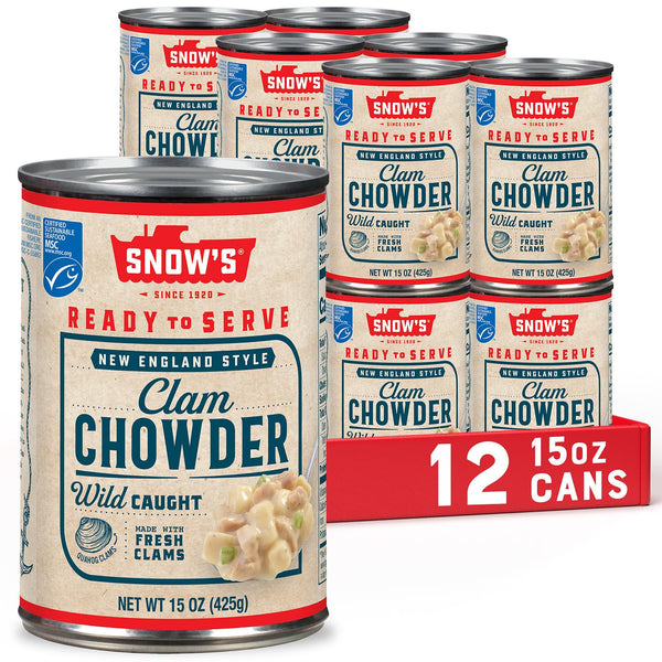 Snow's New England Clam Chowder, 15 oz Can (Pack of 12) -