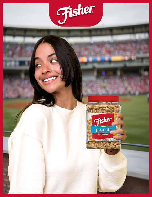 36 Fisher Snack Sea Salt Dry Roasted Peanuts, Ounces, No Artificial Colors or Flavors