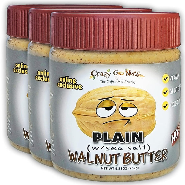 Crazy Go Nuts Walnut Butter Plain with Sea Salt - Walnut Spread,