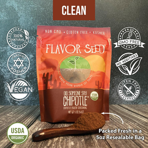Flavor Seed Chipotle Organic Fajita & Taco Seasoning Mix, Gluten Free, No Sugar, 5oz Bag - Carnivore & Keto Friendly