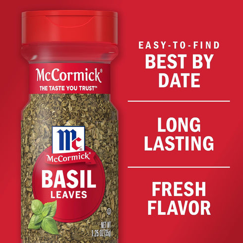 1.25 oz (Pack 12) McCormick Basil Leaves