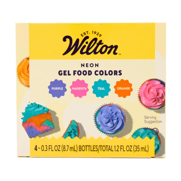 Wilton Neon Food Coloring Gel Icing Color Set, Vibrant Gel-Based Cake &