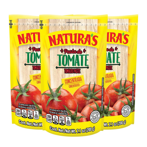 NATURA'S Natural Tomato Paste, Heat-and-Eat Tomato Paste in 7.1oz. Easy-Open Pouch (Pack