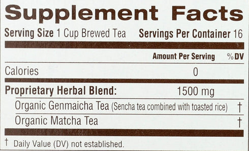 96 (6 Pack) Traditional Medicinals Tea, Organic Green Tea Matcha, Genmaicha, Supports Health, Kosher, Non-GMO